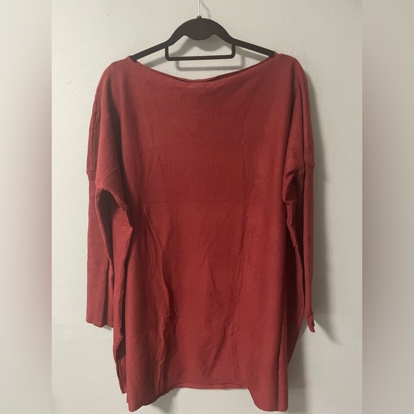 NWT Miracle thin knit ribbed fitted sleeves boat neck tunic in Burgundy.Size S/M - Picture 3 of 6